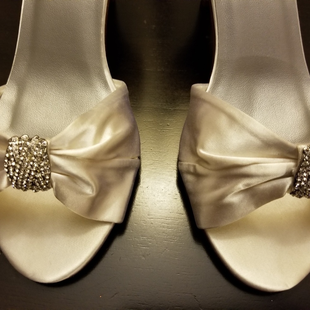Ivory satin heels